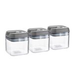 3x Flip Lock Plastic Food Storage Containers Kitchen Pantry Food Canister 500ml