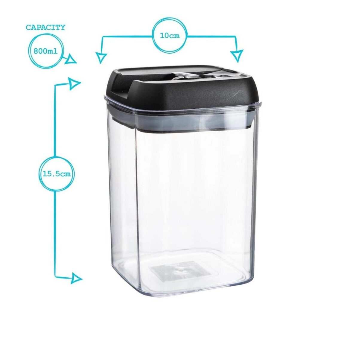 3x Flip Lock Plastic Food Storage Containers Kitchen Pantry Food Canister 800ml - Image 3