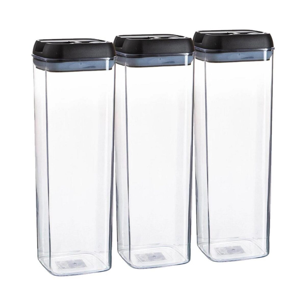 3x Flip Lock Plastic Food Storage Containers Kitchen Food Canister 1.9 Litre - Image 1