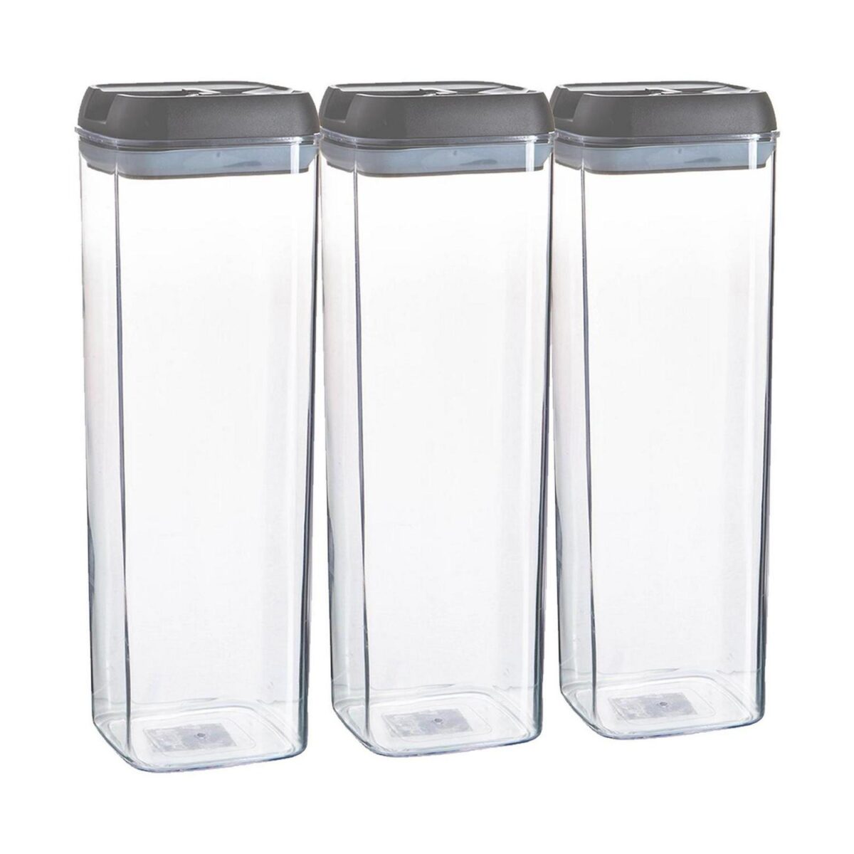 3x Flip Lock Plastic Food Storage Containers Kitchen Food Canister 1.9 Litre - Image 1