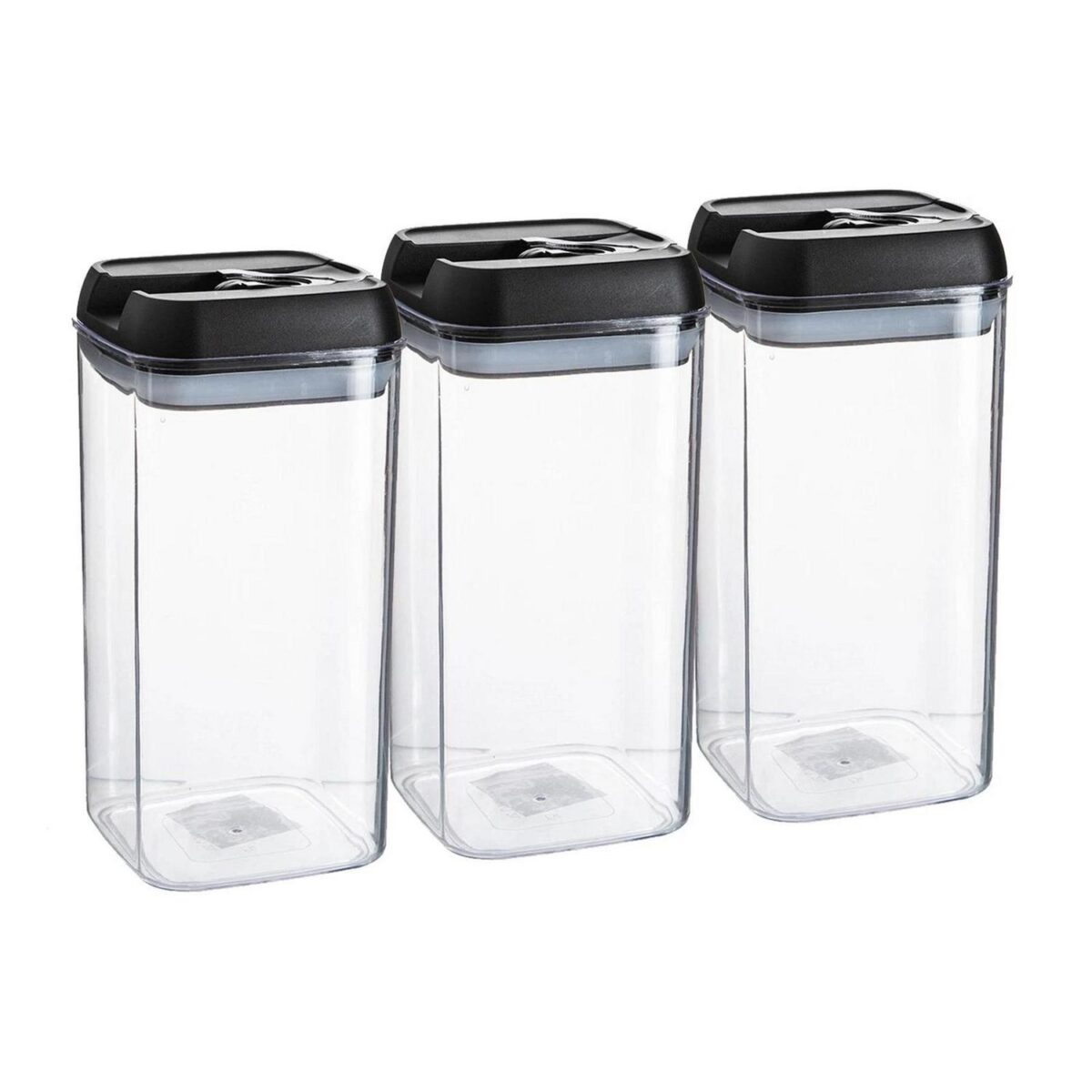 3x Flip Lock Plastic Food Storage Containers Kitchen Pantry Food Canister 1.2L - Image 1
