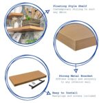 3x Floating Wall Shelves Wooden Wall Storage Living Room Bedroom 100cm Natural - Image 2