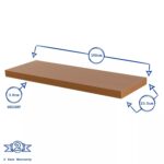 3x Floating Wall Shelves Wooden Wall Storage Living Room Bedroom 100cm Natural - Image 3