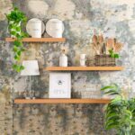 3x Floating Wall Shelves Wooden Wall Storage Living Room Bedroom 100cm Natural - Image 6