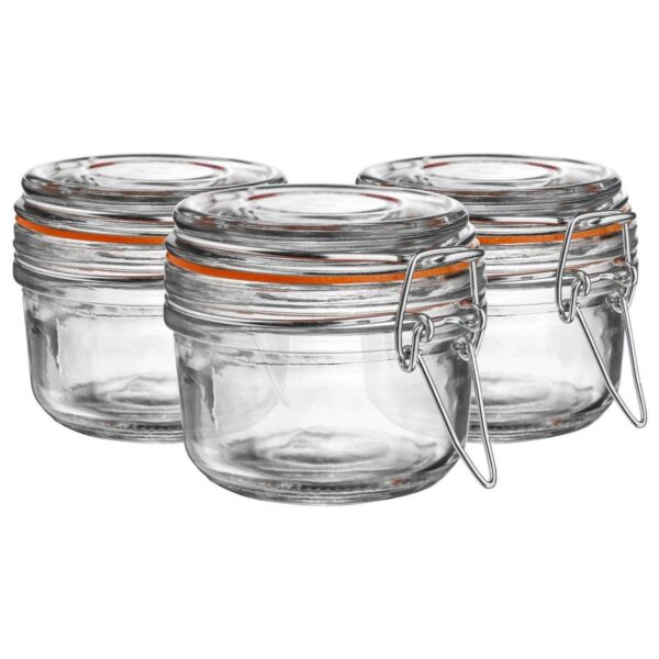 3x Glass Storage Jar 31a92fb3086efde7373d150d3fafe51a