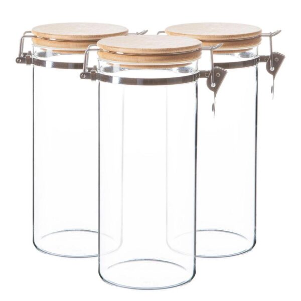3x Glass Storage Jar 3d695ab6428d6b0b8aa7bef03700e9ff