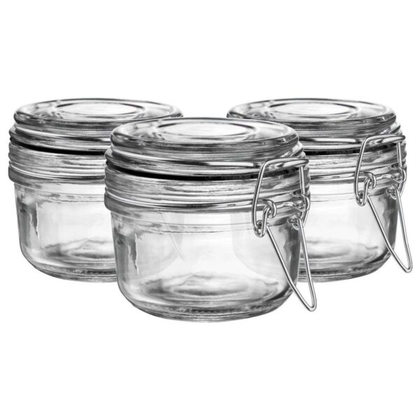 3x Glass Storage Jar 3f2d92a475f543258fa500efb5c8e395