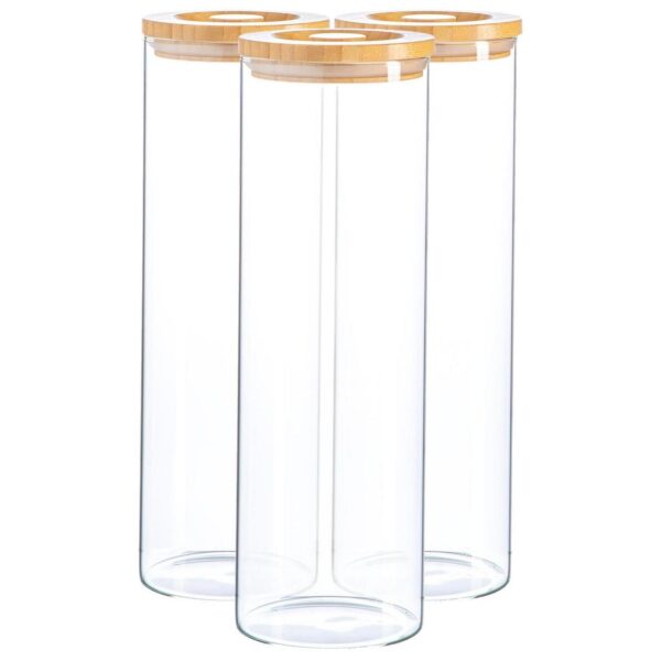 3x Glass Storage Jar 3f73cad2d69f46f269e8be1b6c0f6acf