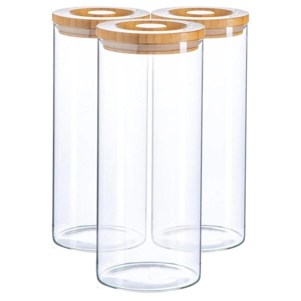3x Glass Storage Jar 4db9dc3840a9e5a7b03cb9547746f759