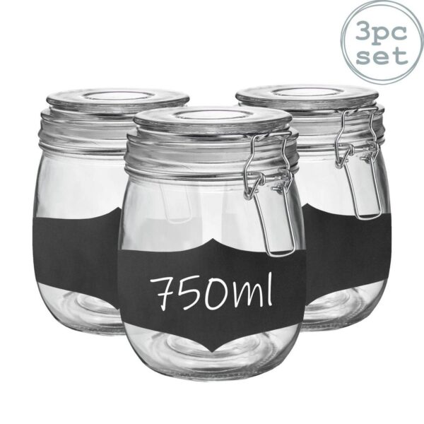 3x Glass Storage Jar c9a8348e3d335c18803f62413c4515c3