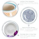 3x Hand-Printed Plant Pots with Saucers Garden Flower Planter 20.5cm Orange - Image 2