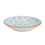 3x Hand-Printed Sauce Dishes Japanese Style Porcelain Snack Salsa Dip 10cm Blue - Image 4