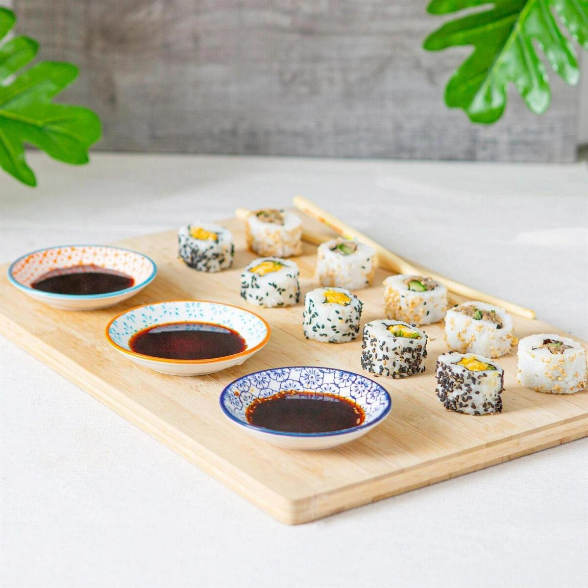 3x Hand-Printed Sauce Dishes Japanese Style Porcelain Snack Salsa Dip 10cm Blue - Image 7