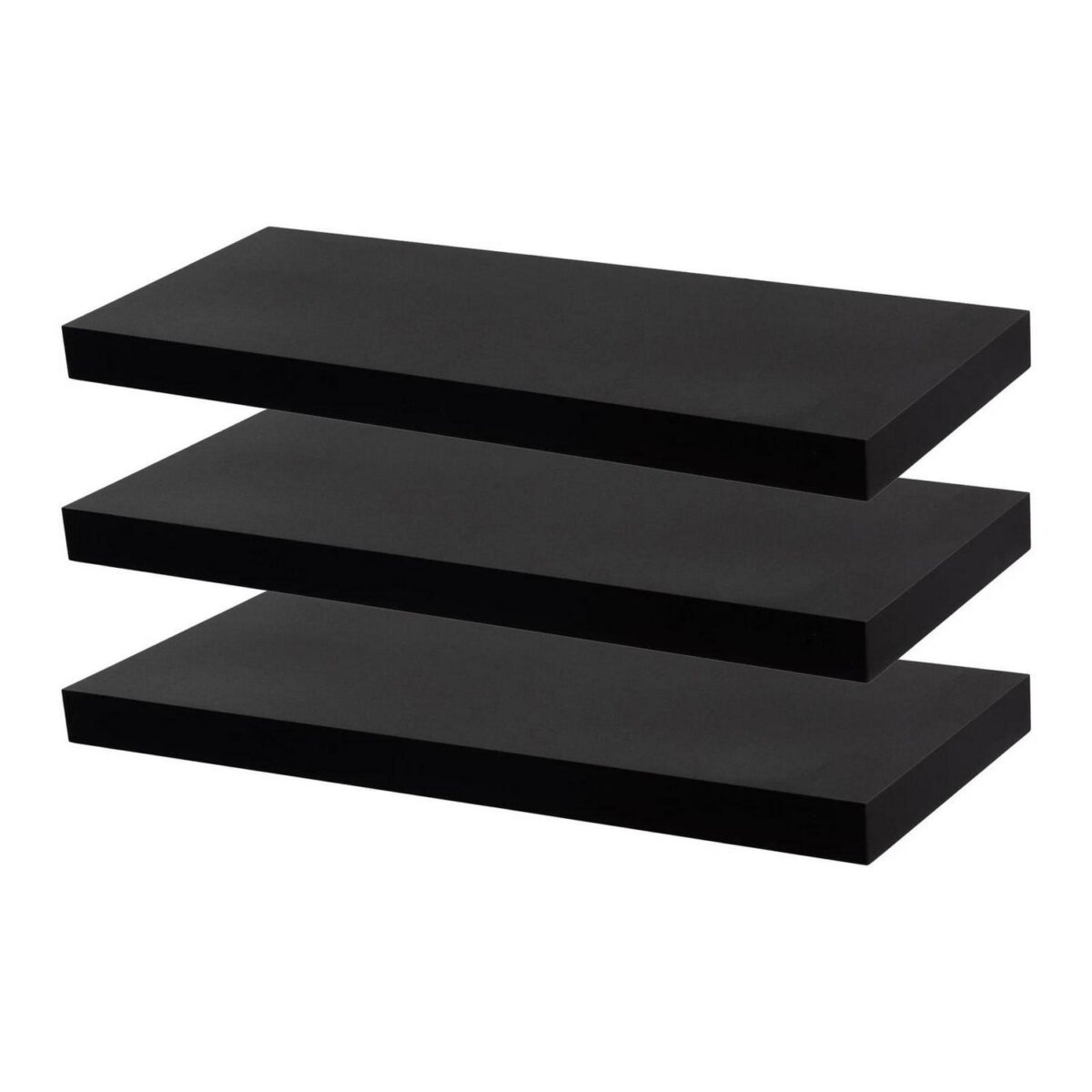 3x Modern Floating Shelves Wall Mounted Living Room Bedroom Storage 60cm Black - Image 1