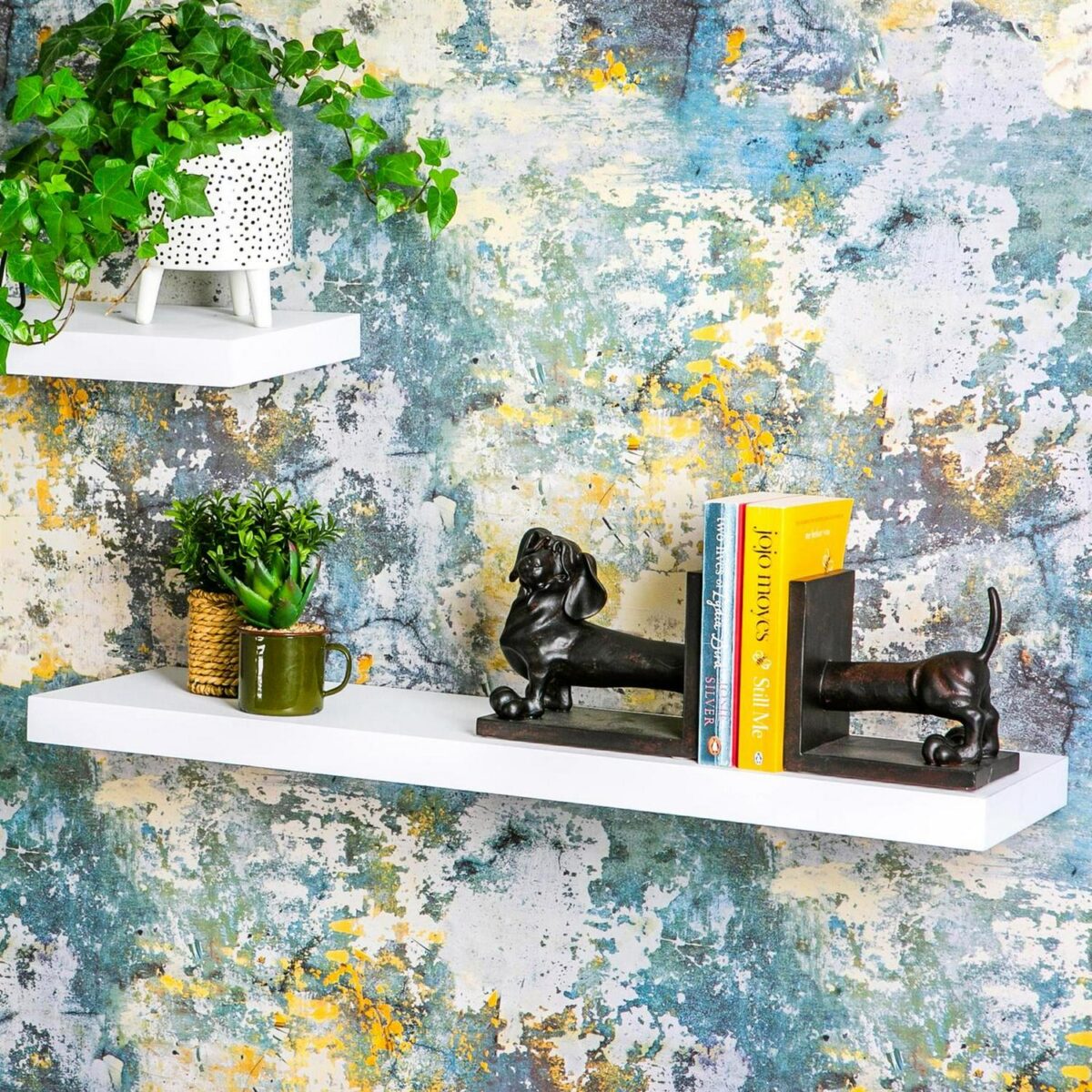 3x Modern Floating Shelves Wall Mounted Living Room Bedroom Storage 80cm White - Image 5