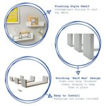 3x Modern U Shaped Shelves Floating Wall Mounted Bookshelf Storage 42cm White - Image 2