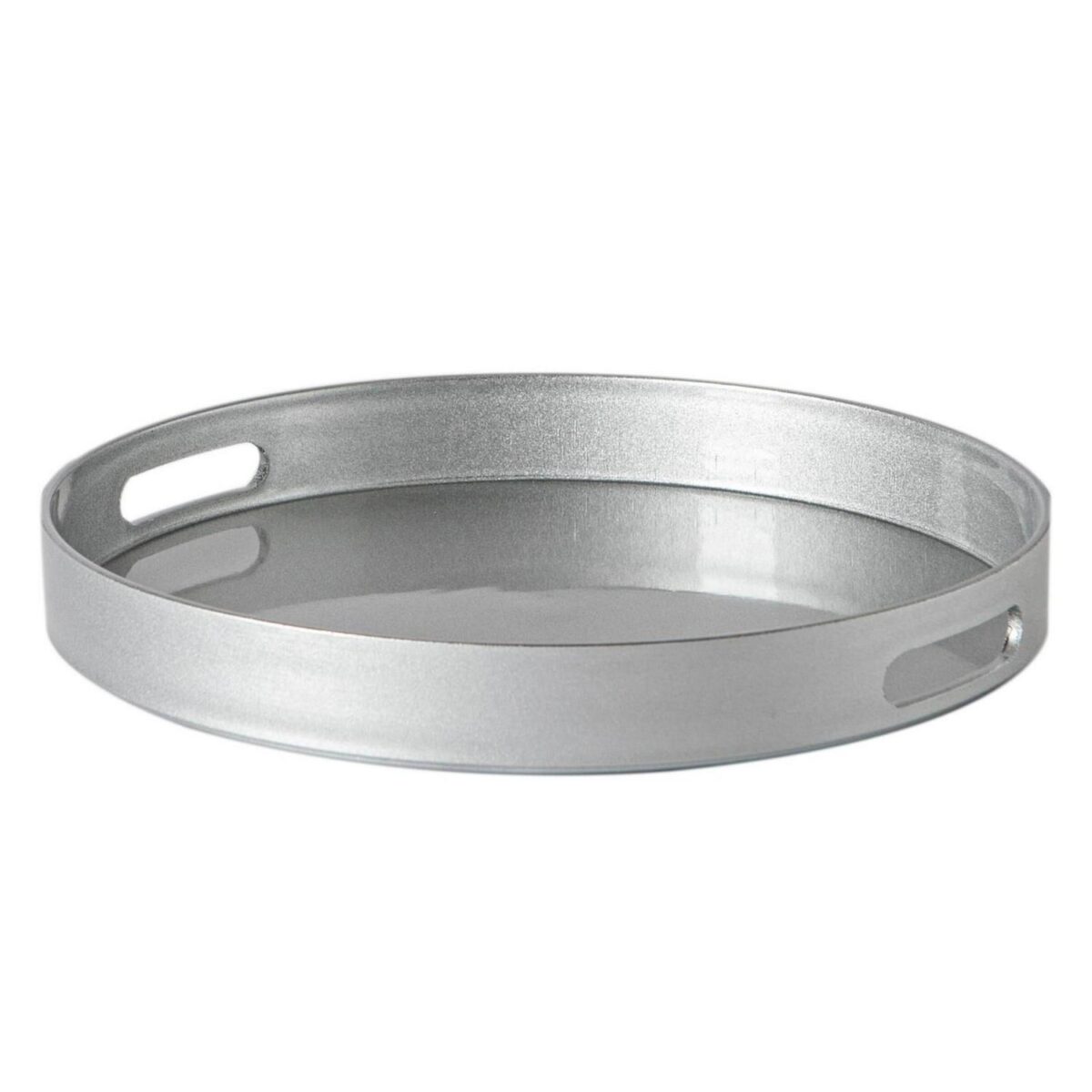 3x Round Serving Trays Wedding Party Dining Food Drinks Service 33cm Silver - Image 1