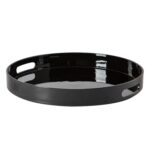 3x Round Serving Trays Wedding Party Dining Food Drinks Service 33cm Black