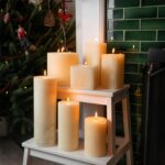 3x Round Vanilla Pillar Candles Large Scented Single Wick 140 Hours Cream - Image 6