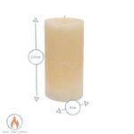 3x Round Vanilla Pillar Candles Large Scented Single Wick 140 Hours Cream - Image 3