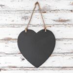 3x Slate Heart Hanging Notice Boards Rustic Restaurant Kitchen Memo Chalkboard - Image 4