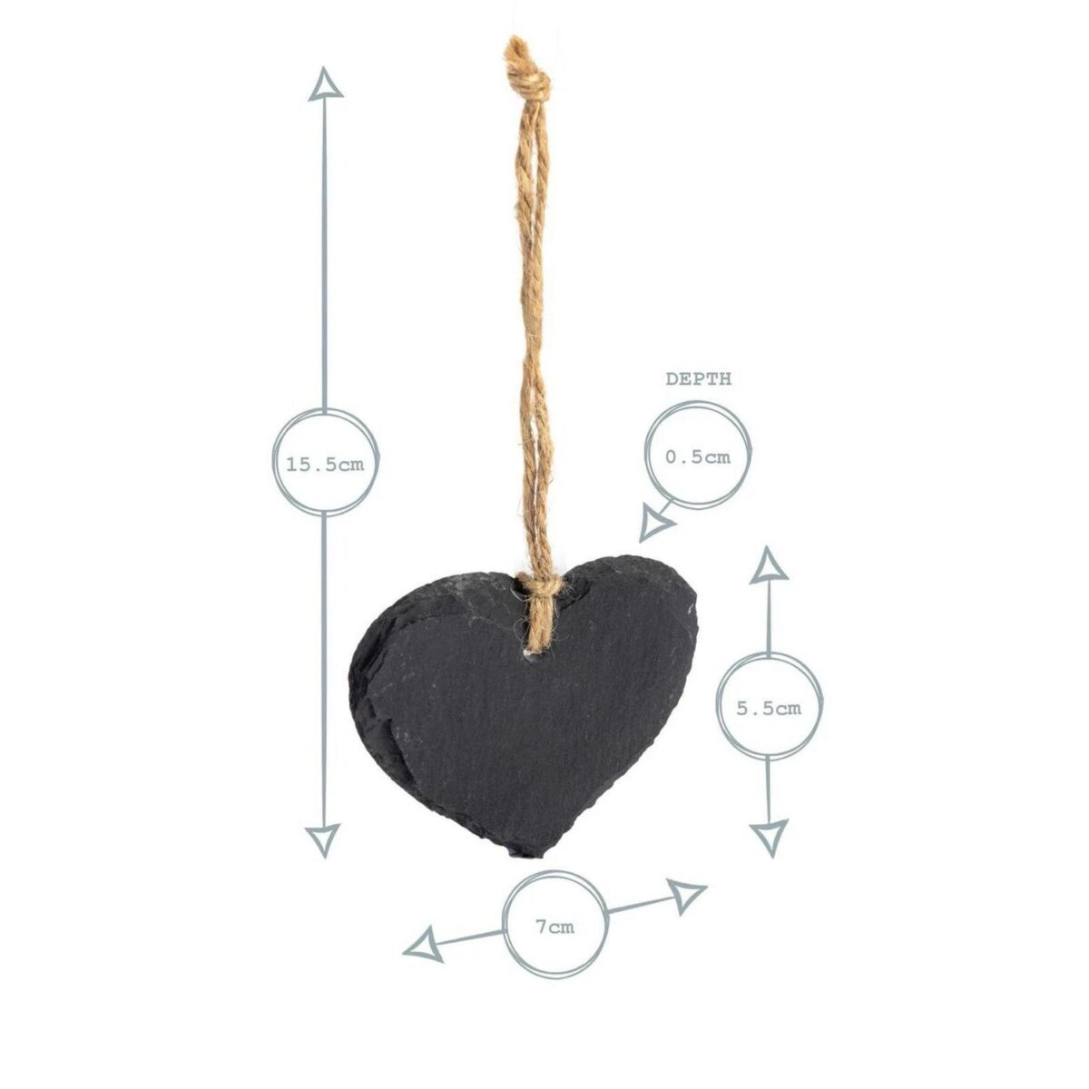 3x Slate Heart Hanging Tags Rustic Kitchen Preserving Jar Decoration Labels - Image 3
