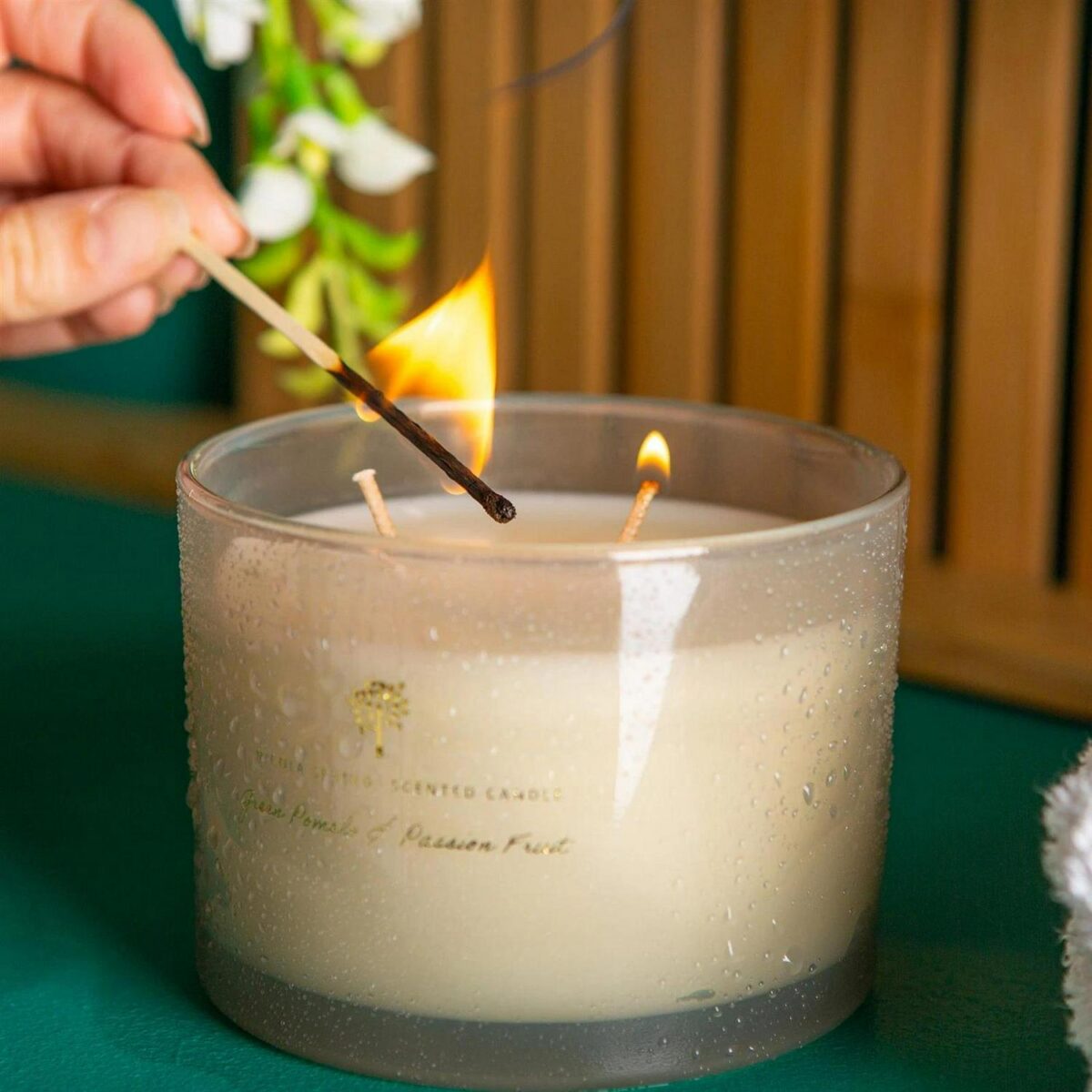 3x Soy Wax Scented Candles Gift 38hr Burn 350g Green Pomelo and Passion Fruit - Image 6