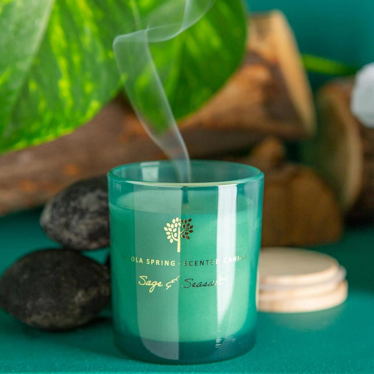 3x Soy Wax Scented Candles Aromatherapy Gift 21hr Burn 130g Sage and Seasalt - Image 5