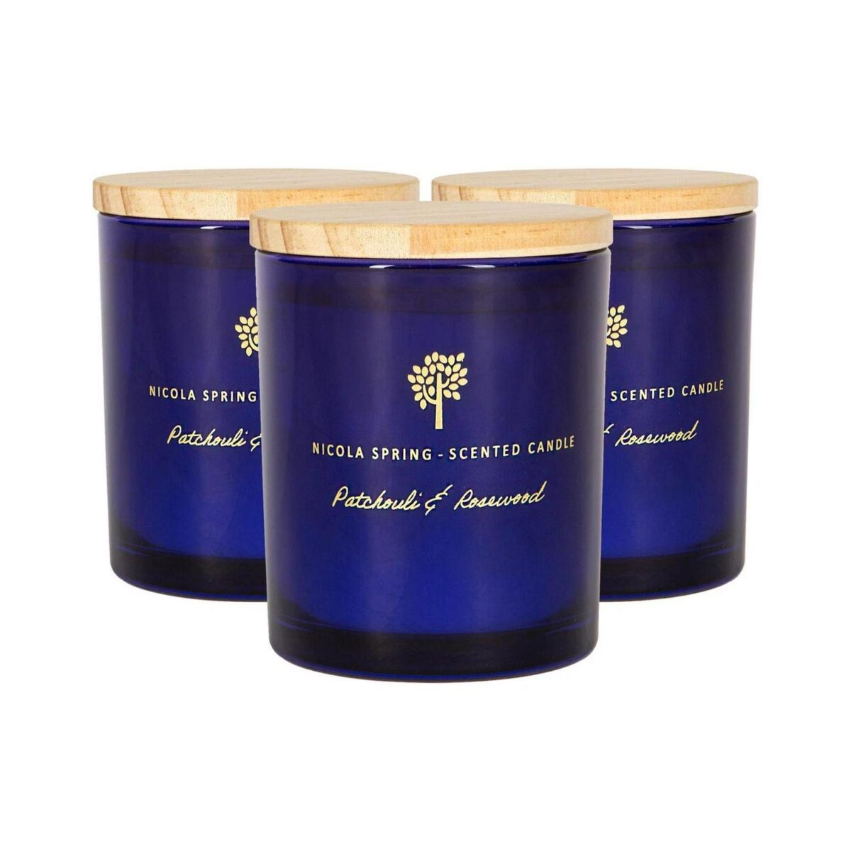 3x Soy Wax Scented Candles Aromatherapy Gift 21hr Burn 130g Patchouli and Rosewood - Image 1