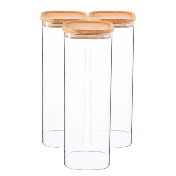 3x Square Glass Stor 4c3fc6cbec37b5db3da997f269c661c1