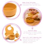 3x Tiny Dining Dusty Rose Silicone Baby Suction Bowls Stay Put Toddler Feeding - Image 2