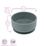 3x Tiny Dining Dusty Rose Silicone Baby Suction Bowls Stay Put Toddler Feeding - Image 3