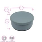 3x Tiny Dining Silver Sage Silicone Baby Suction Bowls with Lid Toddler Feeding - Image 3