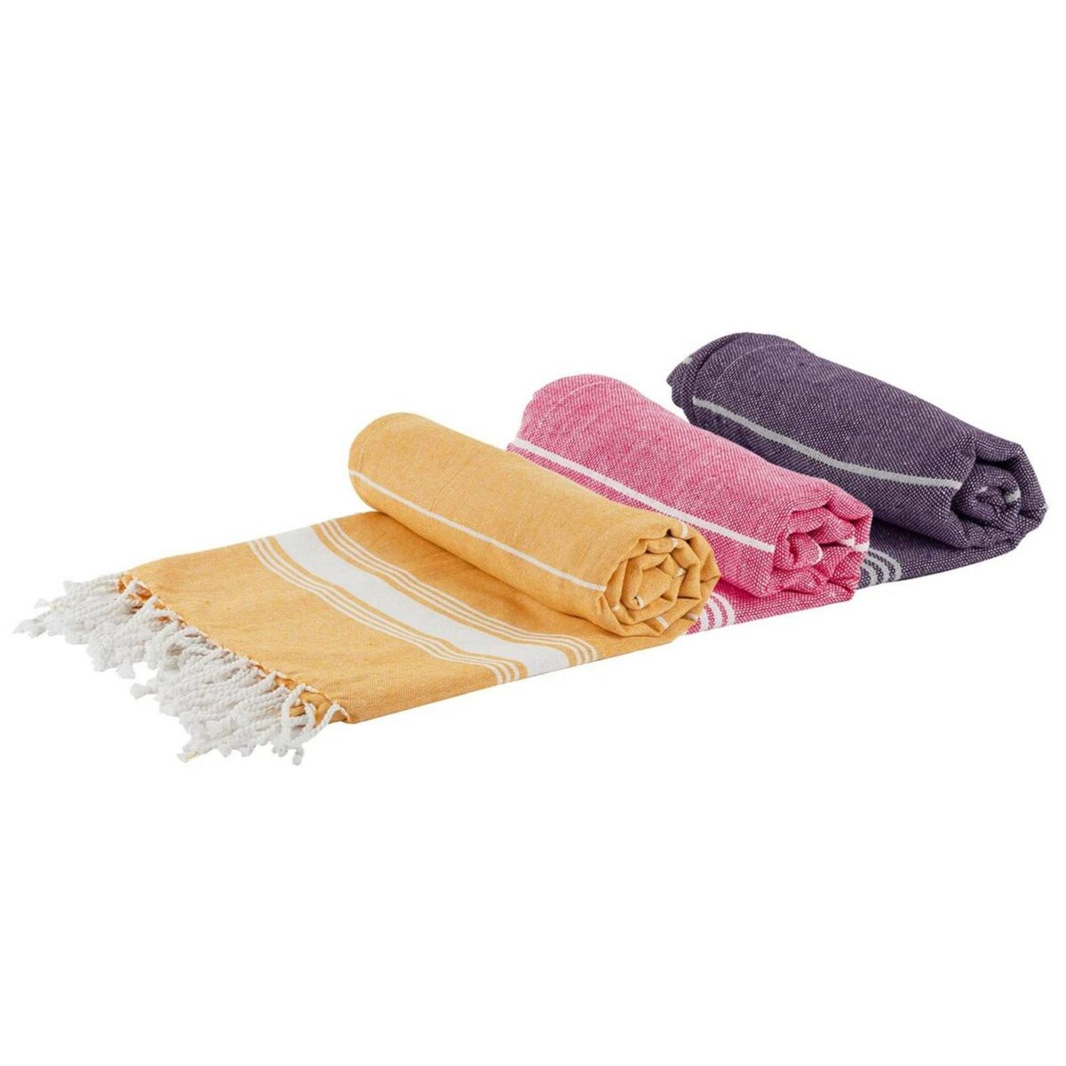 3x Turkish Cotton Children's Towels Lightweight Peshtemal 100 x 60cm 3 Colours - Image 1