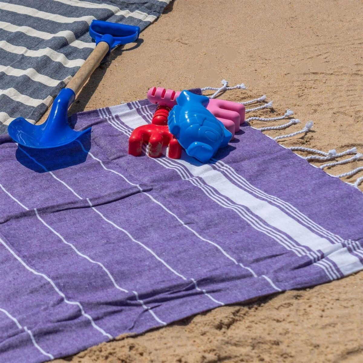 3x Turkish Cotton Children's Towels Lightweight Peshtemal 100 x 60cm 3 Colours - Image 6