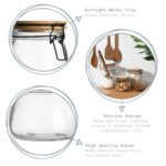 3x Wooden Clip Lid Storage Jars Modern Food Kitchen Container 500ml Black Seal - Image 2