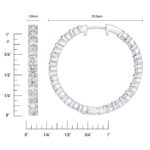 4.00ctw Round Brilliant Cut Diamond Inside Outside Hoop Earrings, 14ct White Gold - Image 4