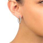 4.00ctw Round Brilliant Cut Diamond Inside Outside Hoop Earrings, 14ct White Gold - Image 2