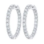 4.00ctw Round Brilliant Cut Diamond Inside Outside Hoop Earrings, 14ct White Gold