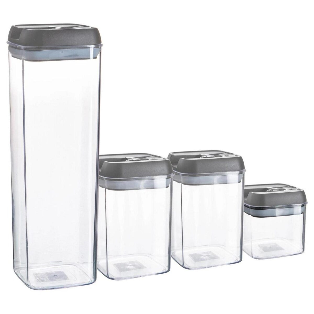 4 Piece Flip Lock Plastic Food Storage Containers Set Kitchen Food Canister - Image 1