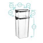 4 Piece Food Storage Containers Set Plastic Kitchen Jars Clip Lid 3 Sizes White - Image 3