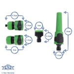 4pc Green 1/2 - 5/8 Hose Connector Set Garden Water Pipe Adaptor Fitting - Image 2