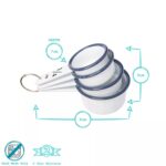 4pc Green White Enamel Measuring Cups Set Kitchen Baking Flour Cooking Spoons - Image 3