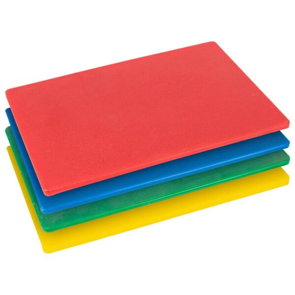 4pc Multi Colour-Coded Plastic Chopping Board Set Kitchen Food Cutting Boards