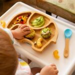 4pc Tiny Dining Black Elephant Bamboo Baby Feeding Set Kids Plate Bowl Spoon Cup - Image 6