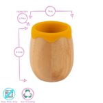 4pc Tiny Dining Black Elephant Bamboo Baby Feeding Set Kids Plate Bowl Spoon Cup - Image 4