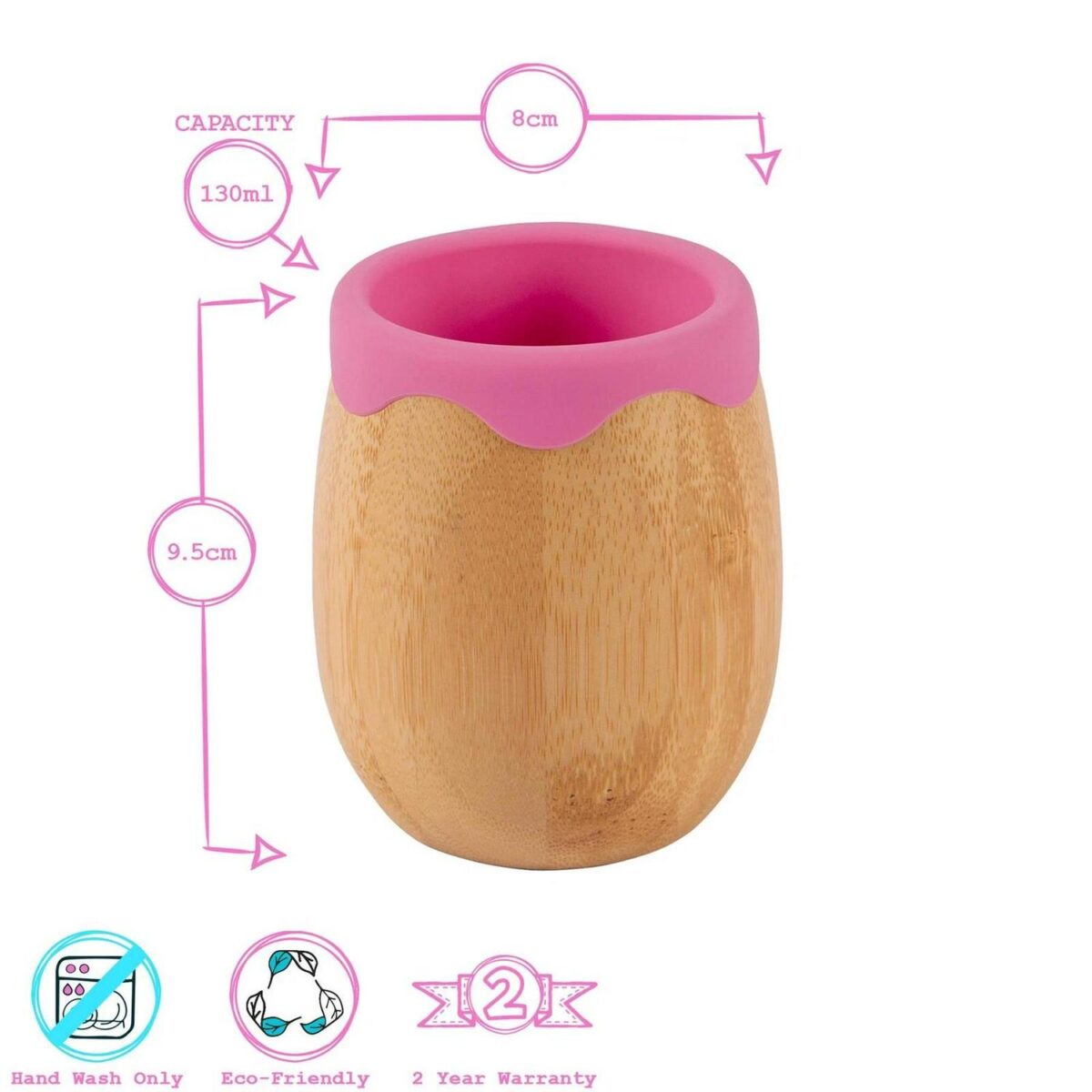 4pc Tiny Dining Pink Penguin Bamboo Baby Feeding Set Kids Plate Bowl Spoon Cup - Image 4