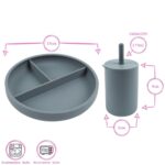 4pc Tiny Dining Tradewinds Silicone Baby Feeding Set Suction Plate Sippy Cup - Image 3