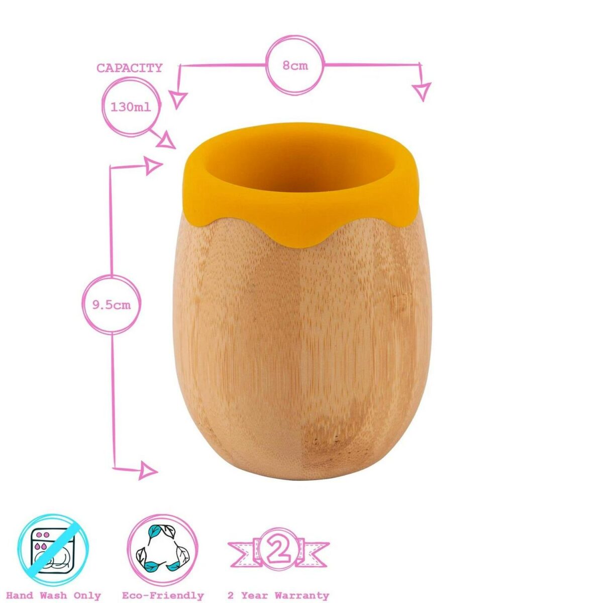 4pc Tiny Dining Yellow Penguin Bamboo Baby Feeding Set Kids Plate Bowl Spoon Cup - Image 4