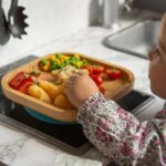 4pc Tiny Dining Yellow Square Bamboo Baby Feeding Set Kids Plate Bowl Spoon Cup - Image 6